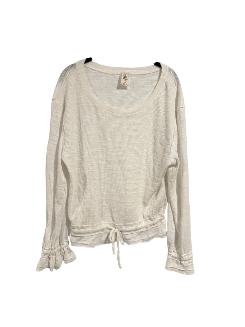 Free People‎ We the Free White Cinch Waist and Cinch Cuffs Thermal Top Size S